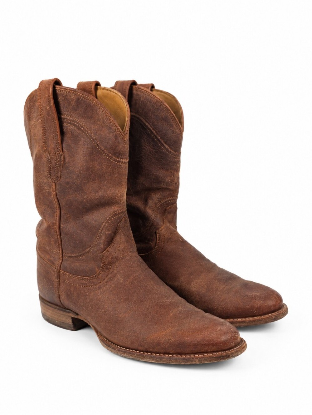 Tecovas The Earl Brown Leather Western  Men's Roper Boots Size 8.5